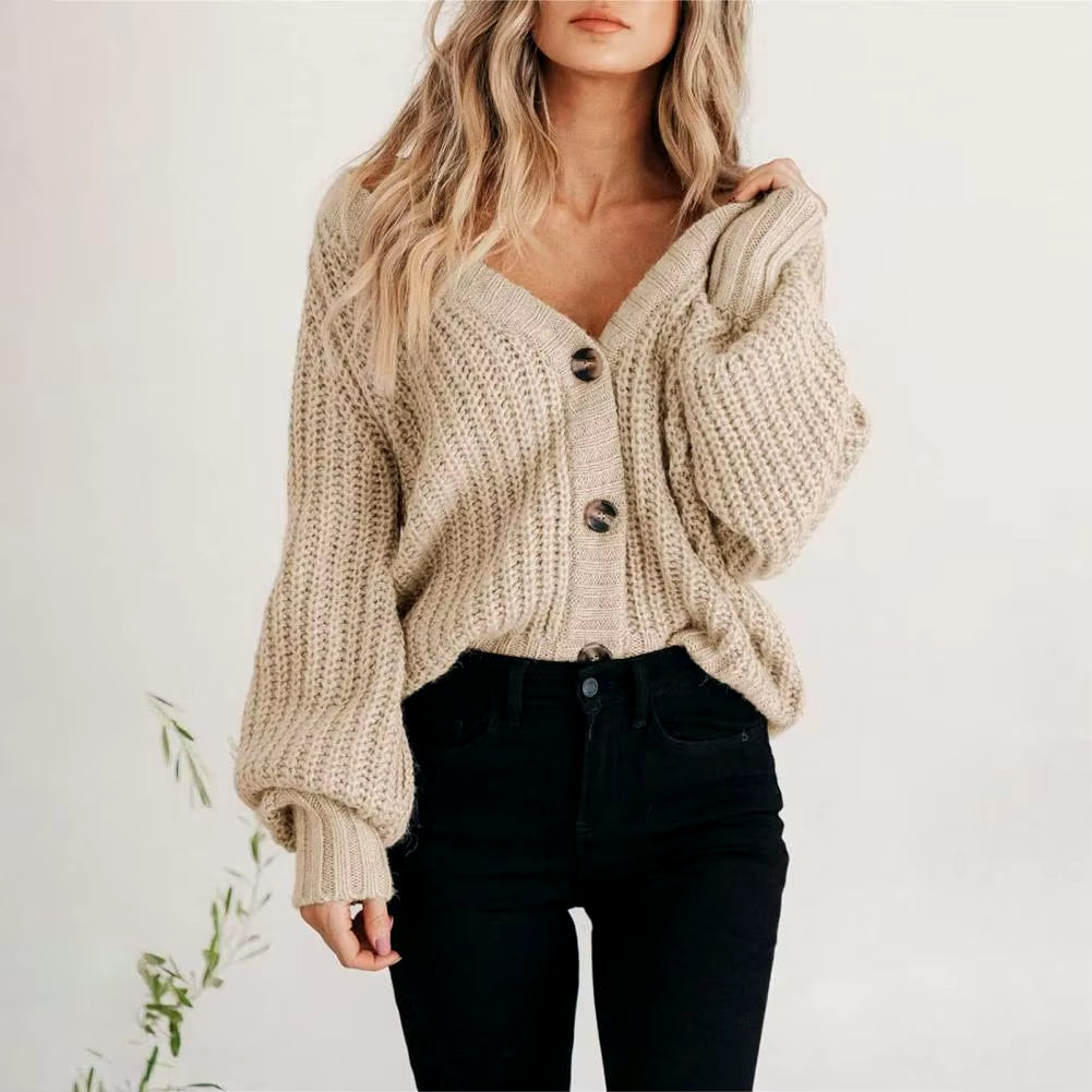 Women Cardigan Sweater Women Casual Cardigan Stylish Women'S Chunky Knit Cardigan Fall/Winter Open Front Sweater with for Modern