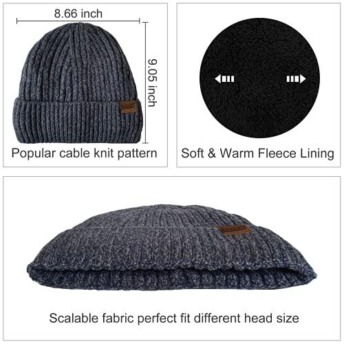 INSISMY. Knitted  Men's Hat, Scarf and Touch Screen Gloves Set