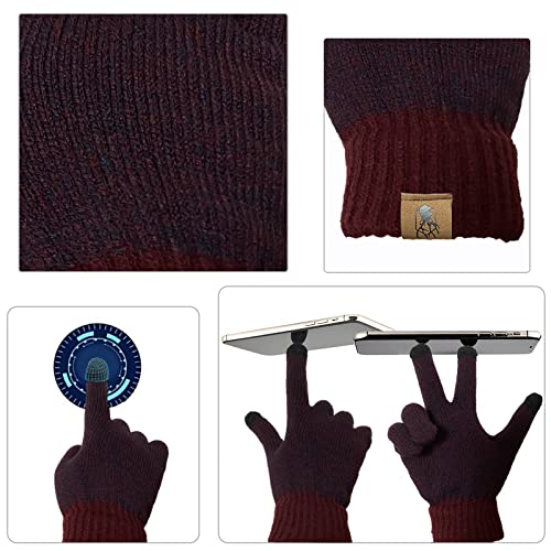 INSISMY. Knitted  Men's Hat, Scarf and Touch Screen Gloves Set