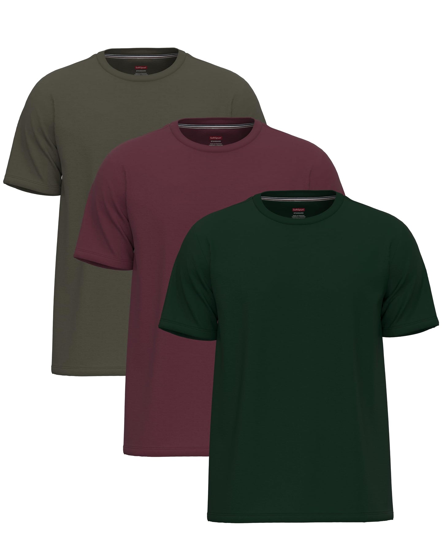 3 Pack T-Shirts for Men 100% Cotton |Premium Plain Crew Neck Mens