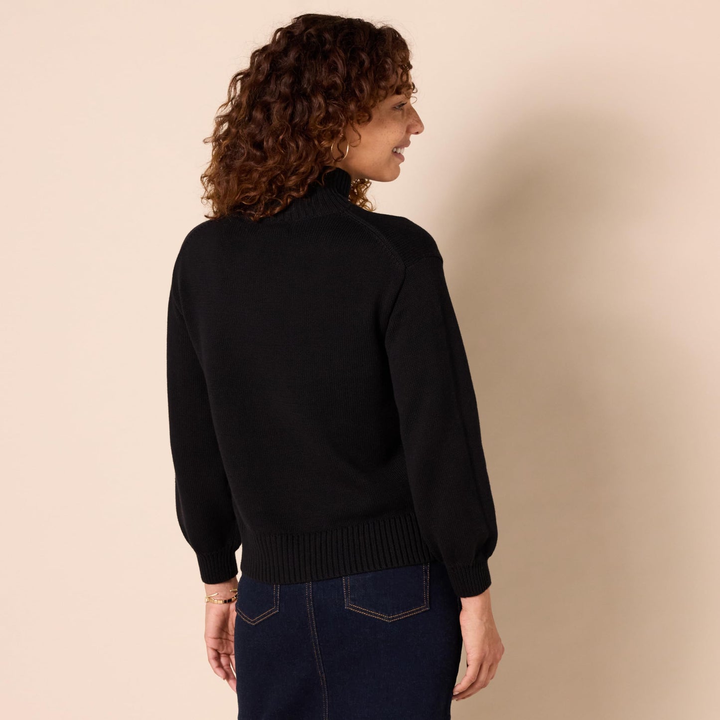 Women's Cotton Funnel-Neck Sweater (Available in Plus Size)