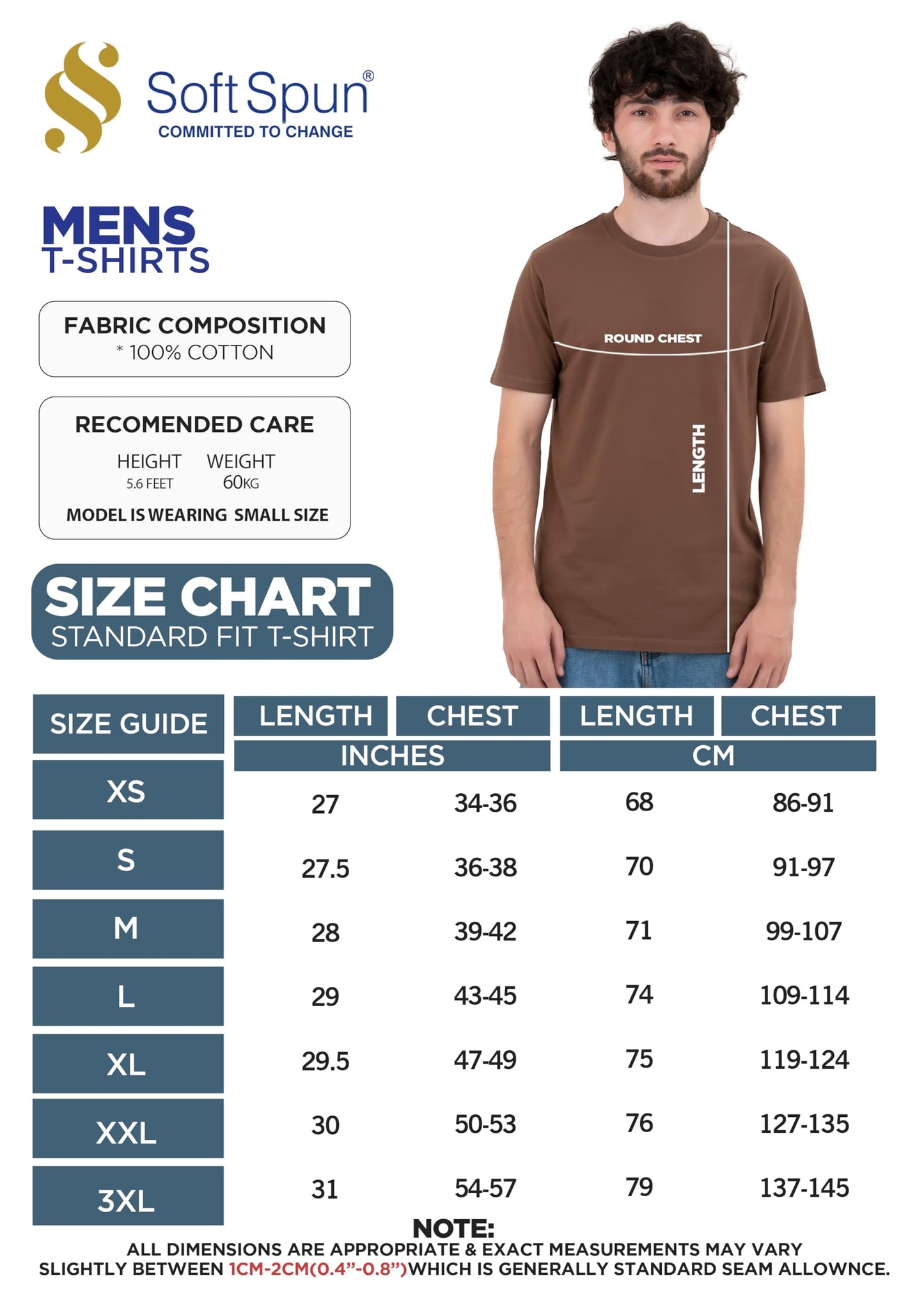 3 Pack T-Shirts for Men 100% Cotton |Premium Plain Crew Neck Mens