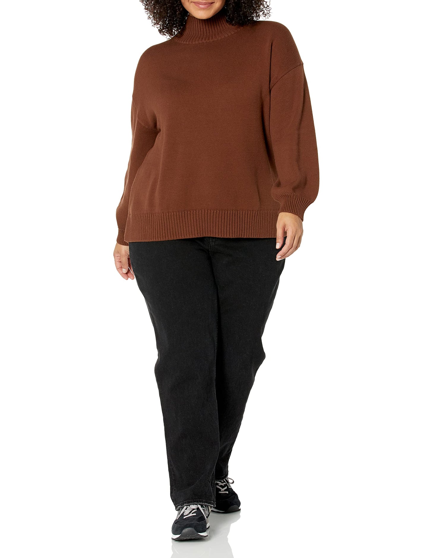 Women's Cotton Funnel-Neck Sweater (Available in Plus Size)