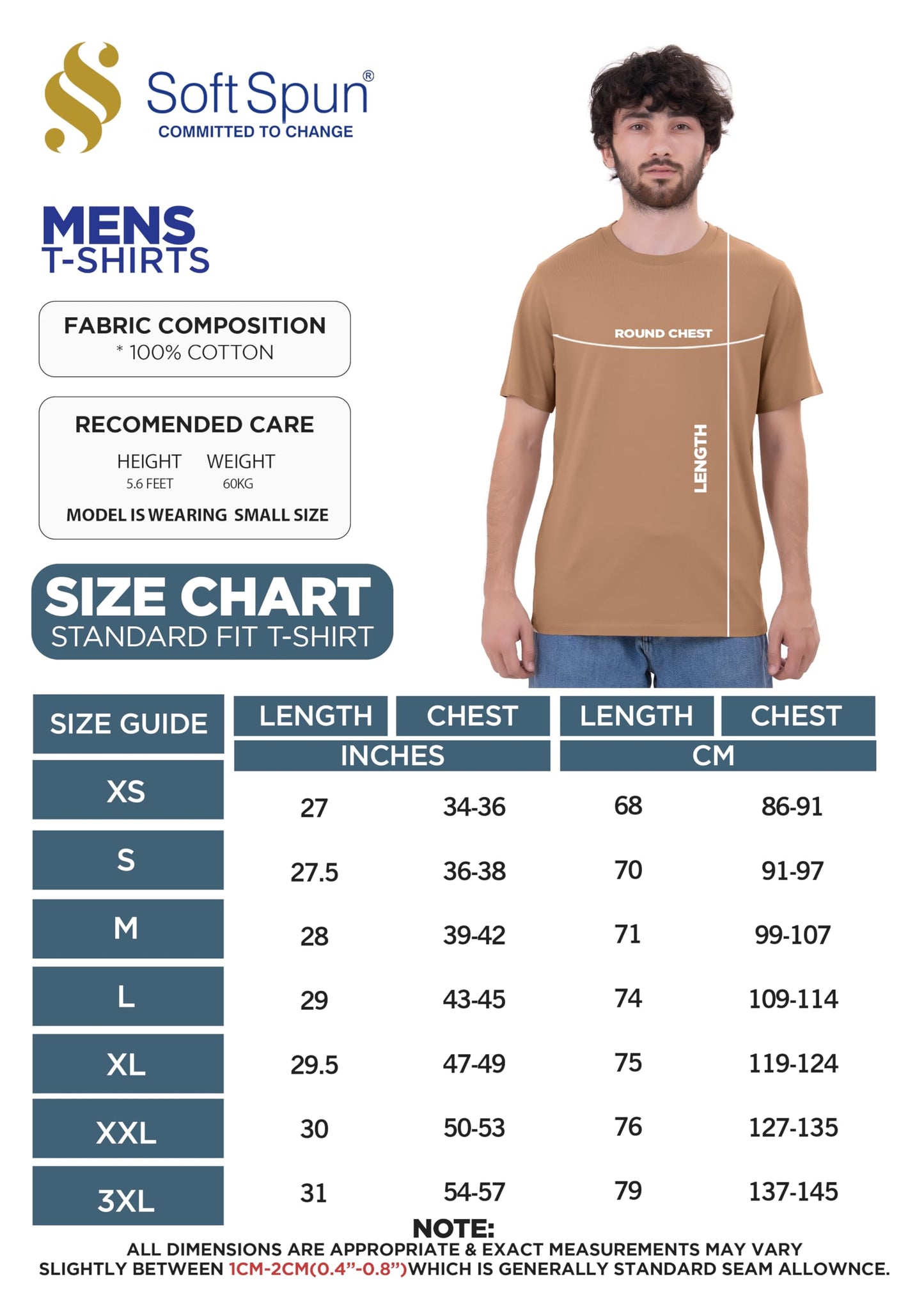 3 Pack T-Shirts for Men 100% Cotton |Premium Plain Crew Neck Mens