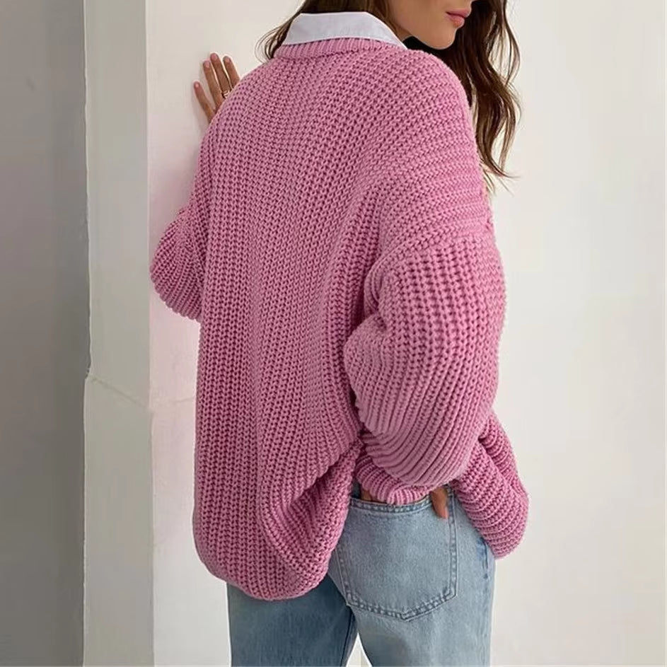 Autumn Winter Knitted Jersey Sweaters for Women Fashion Long Sleeve Pullover Sweater Oversized Christmas Clothes