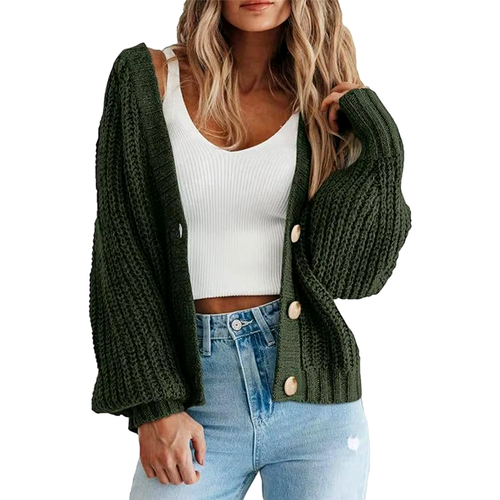 Women Cardigan Sweater Women Casual Cardigan Stylish Women'S Chunky Knit Cardigan Fall/Winter Open Front Sweater with for Modern