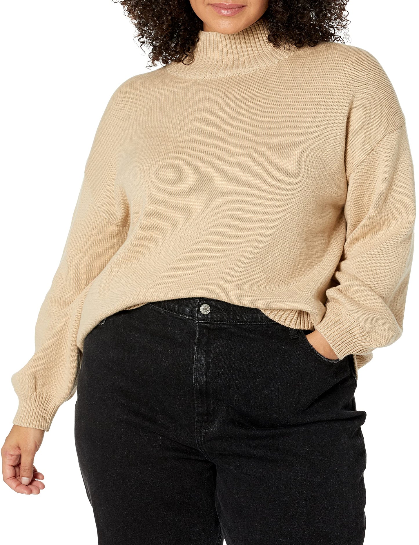 Women's Cotton Funnel-Neck Sweater (Available in Plus Size)