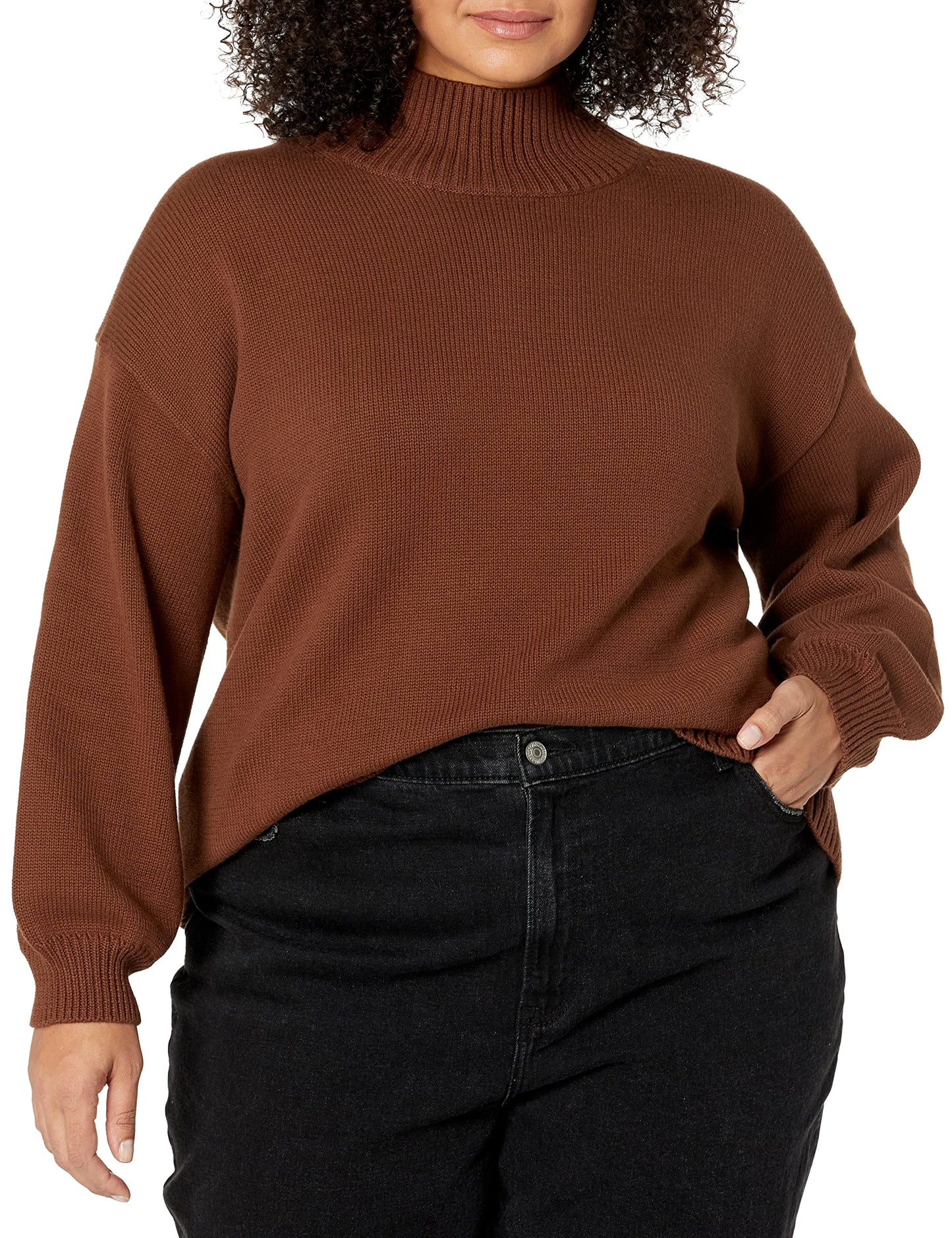 Women's Cotton Funnel-Neck Sweater (Available in Plus Size)