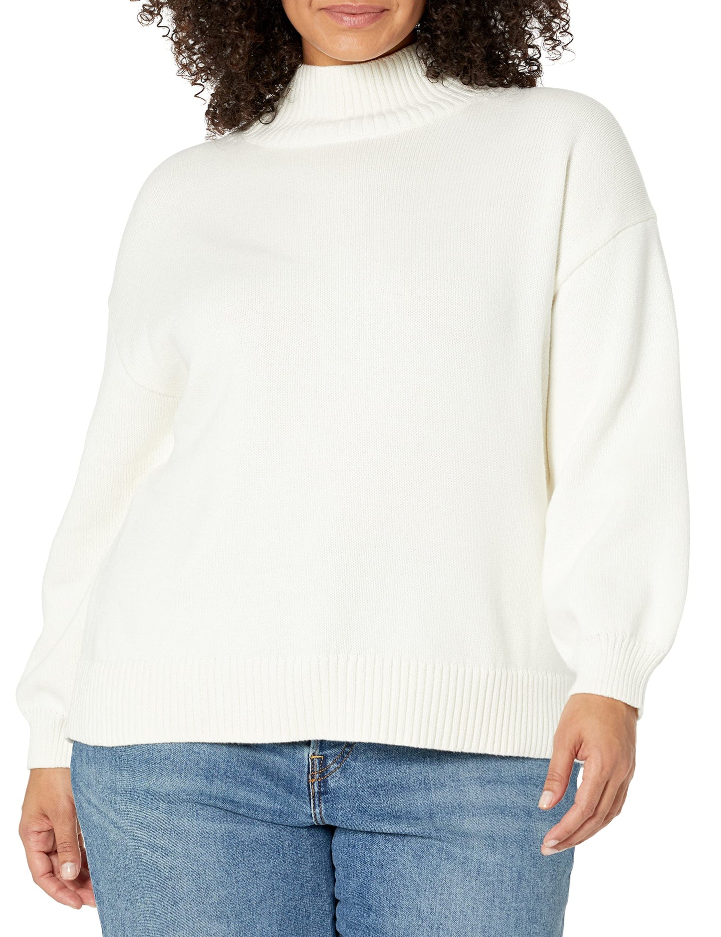 Women's Cotton Funnel-Neck Sweater (Available in Plus Size)