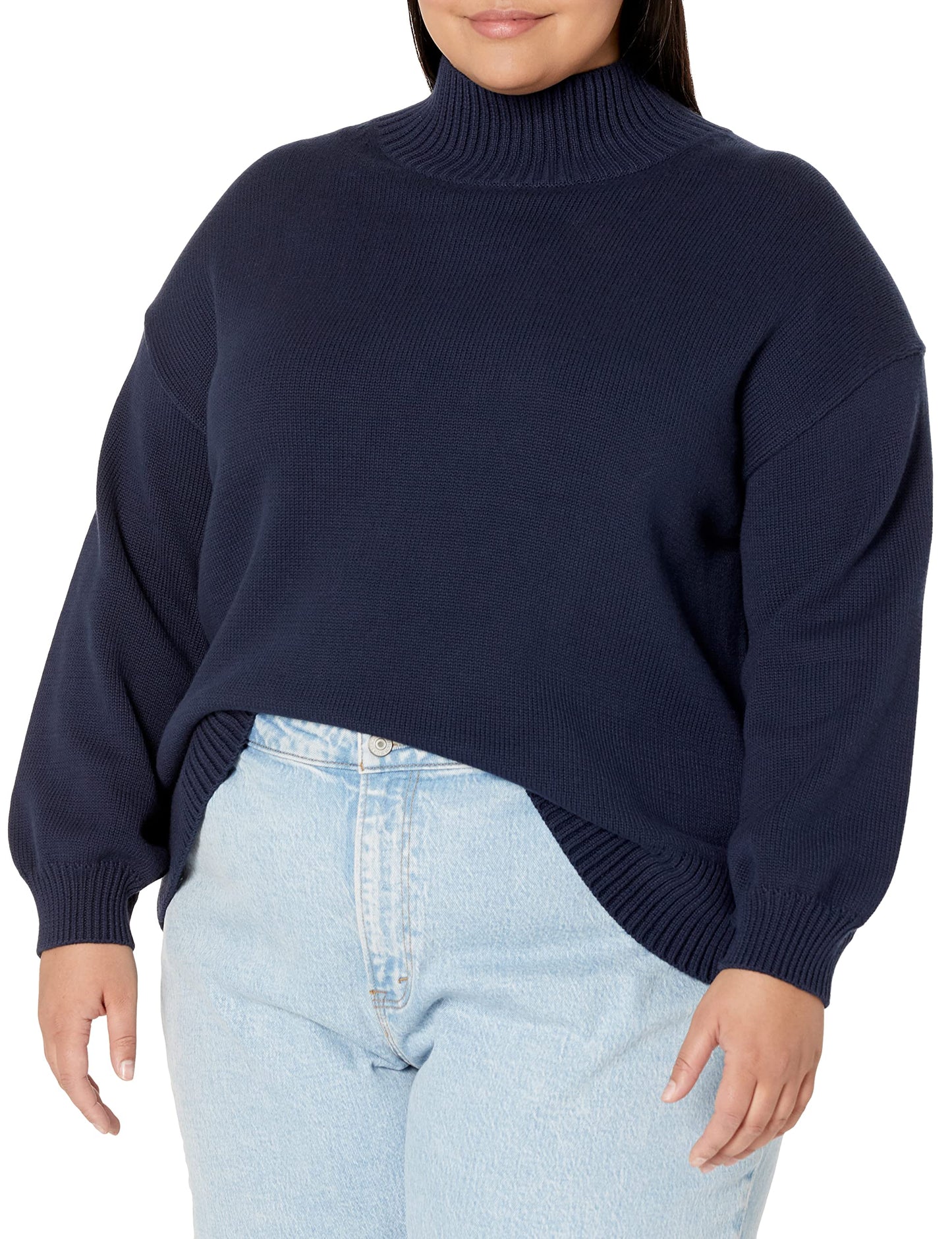 Women's Cotton Funnel-Neck Sweater (Available in Plus Size)