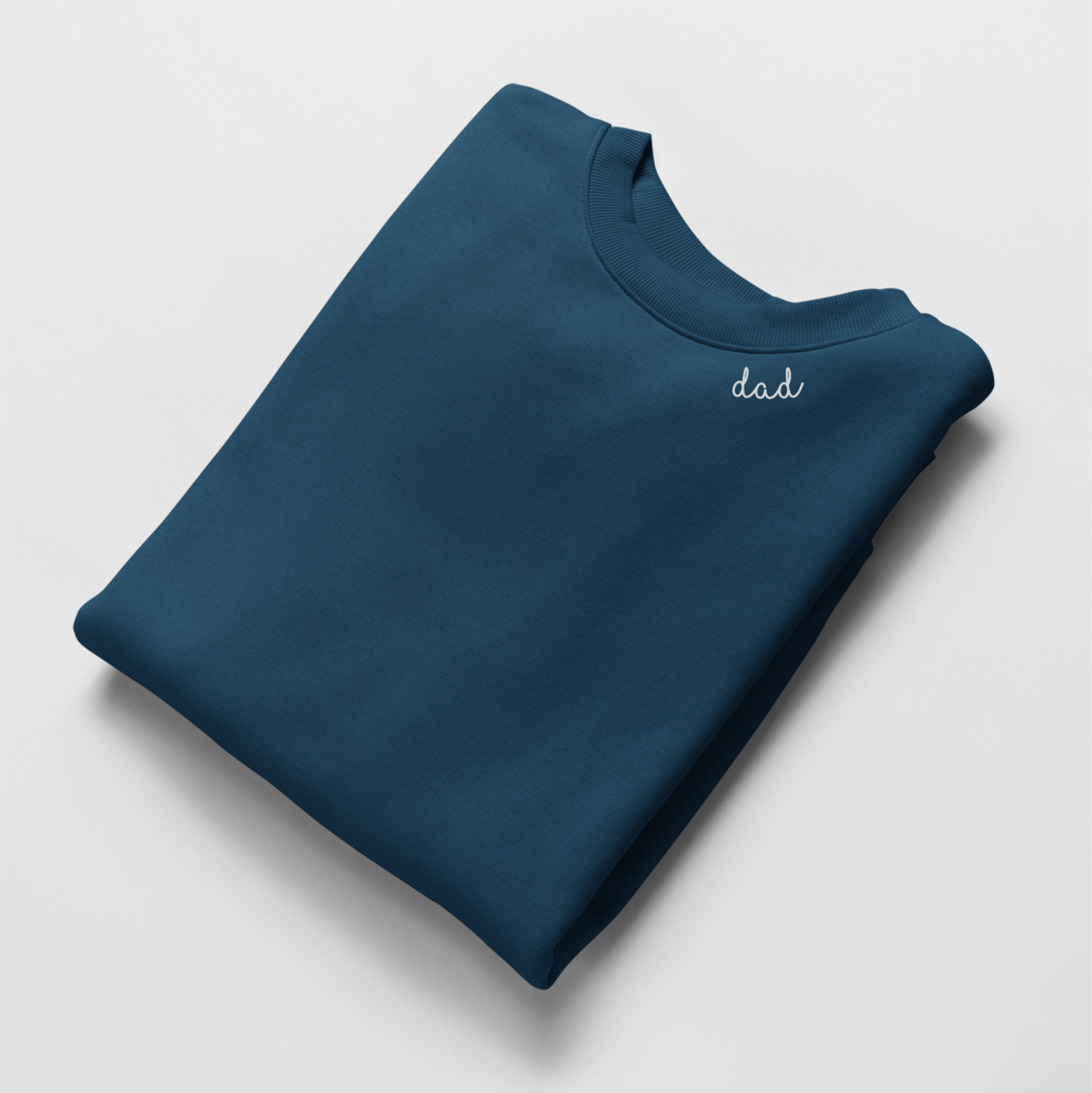 Embroidered Collar Organic Cotton Sweatshirt "Dad"