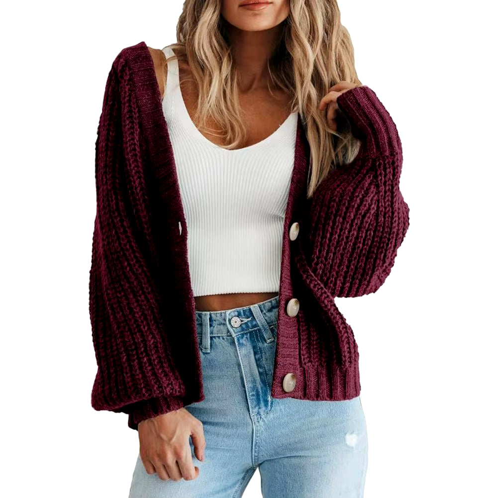 Women Cardigan Sweater Women Casual Cardigan Stylish Women'S Chunky Knit Cardigan Fall/Winter Open Front Sweater with for Modern