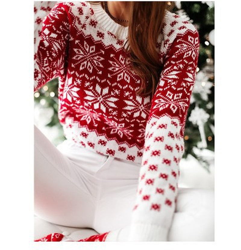 Christmas Elk Long Sleeve Knitted Sweater