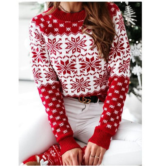 Christmas Elk Long Sleeve Knitted Sweater